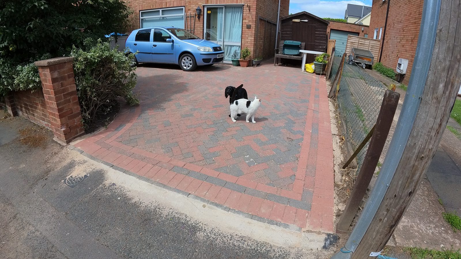 Block paving driveway after cleaning